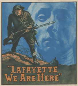 Image of Lafayette and WWI American soldier.