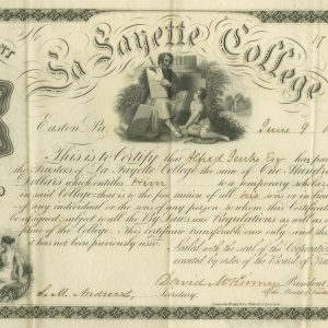 Scholarship Certificate, 1854