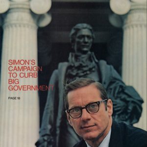 William E. Simon on the cover of Nation's Business, February 1975